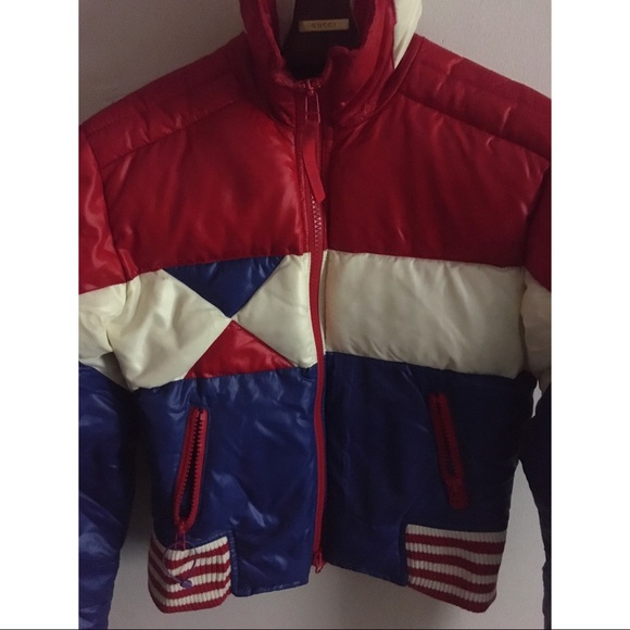 Down Winter Snow or Ski Diesel Puffer Parka Red Blue White Jacket Cool 😎 Style - Picture 2 of 9